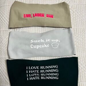 Headbands with running slogans